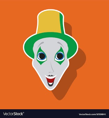Realistic paper sticker on theme humor clown mime vector image