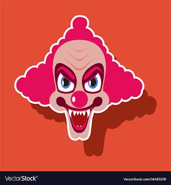 Realistic paper sticker on theme humor clown vector image