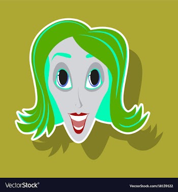 Realistic paper sticker on theme humor clown woman vector image
