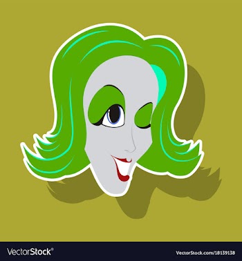 Realistic paper sticker on theme humor clown woman vector image