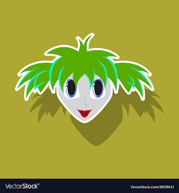 Realistic paper sticker on theme humor clown woman vector image