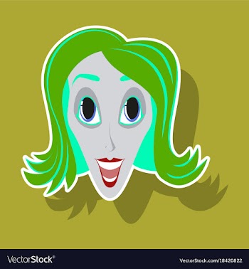 Realistic paper sticker on theme humor clown woman vector image