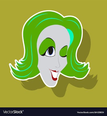 Realistic paper sticker on theme humor clown woman vector image