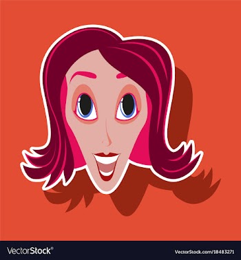 Realistic paper sticker on theme humor clown woman vector image