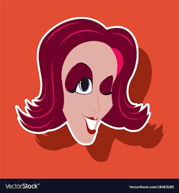 Realistic paper sticker on theme humor clown woman vector image