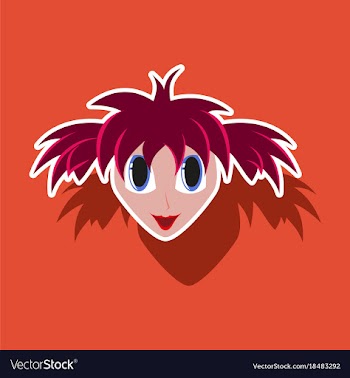 Realistic paper sticker on theme humor clown woman vector image