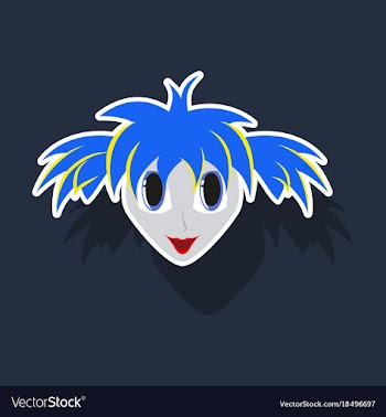 Realistic paper sticker on theme humor clown woman vector image
