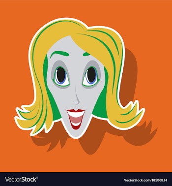 Realistic paper sticker on theme humor clown woman vector image