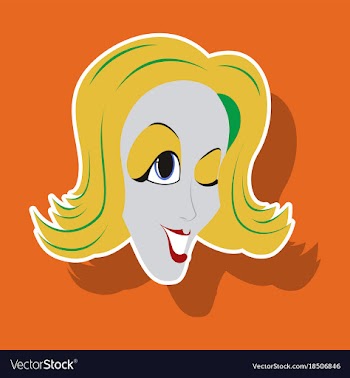 Realistic paper sticker on theme humor clown woman vector image
