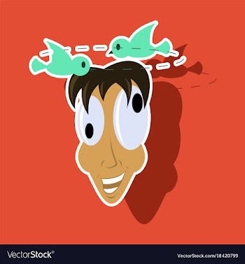 Realistic paper sticker on theme humor dizzy man vector image