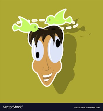 Realistic paper sticker on theme humor dizzy man vector image