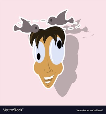 Realistic paper sticker on theme humor dizzy man vector image