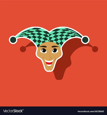 Realistic paper sticker on theme humor jester vector image