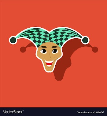 Realistic paper sticker on theme humor jester vector image