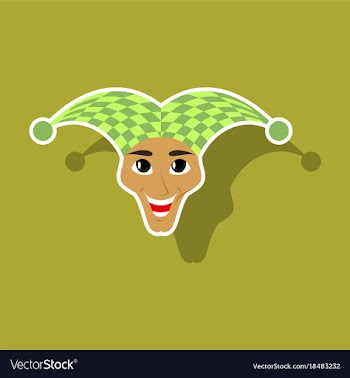 Realistic paper sticker on theme humor jester vector image