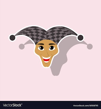 Realistic paper sticker on theme humor jester vector image