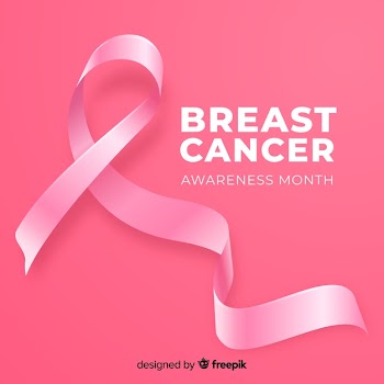 Realistic pink ribbon for breast cancer awareness Free Vector