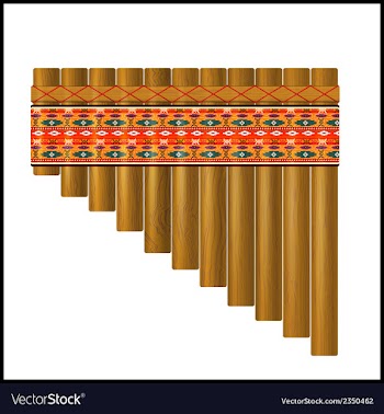 Realistic portrayal of the pan flute vector image