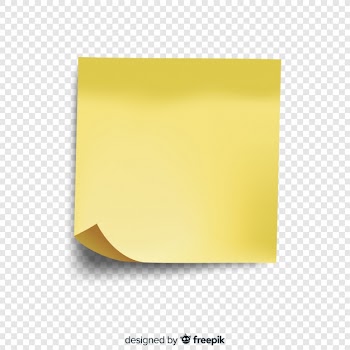 Realistic post note on transparent background Free Vector