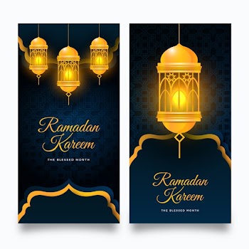Realistic ramadan banners Free Vector