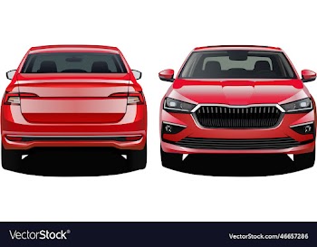 realistic red car isolated