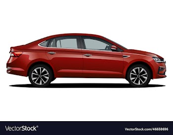 realistic red car sedan