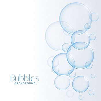 Realistic shiny water or soap bubbles background Free Vector