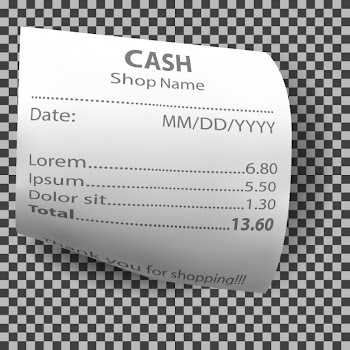 Realistic shop receipt, paper payment bill check Free Vector