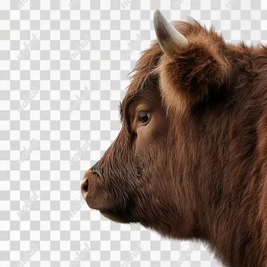 Realistic Side View of a Brown Cow