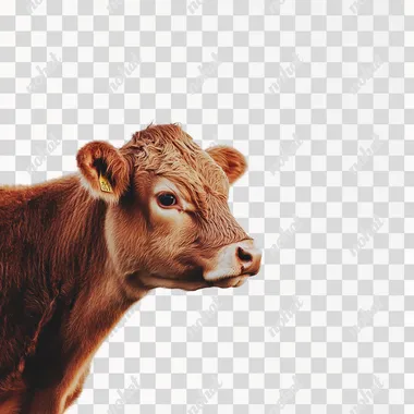 Realistic Side View of a Brown Cow