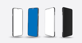 Realistic smartphone mockup with different angles set Free Vector