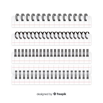 Realistic spiral for notebooks collection Free Vector