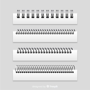 Realistic spiral for notebooks collection Free Vector