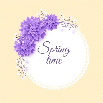 Realistic spring floral frame concept Free Vector