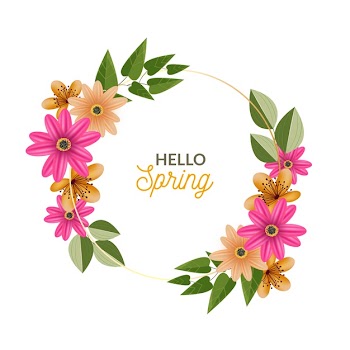 Realistic spring floral frame Free Vector