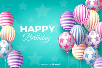 Realistic style happy birthday background Free Vector