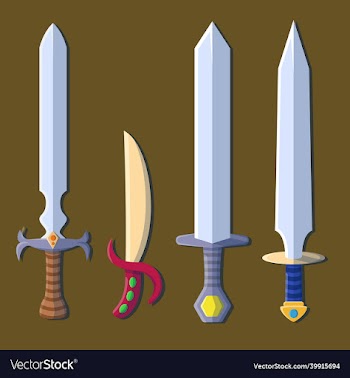 realistic swords and knives set different types