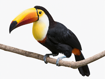 Realistic Toucan Sitting on a Branch