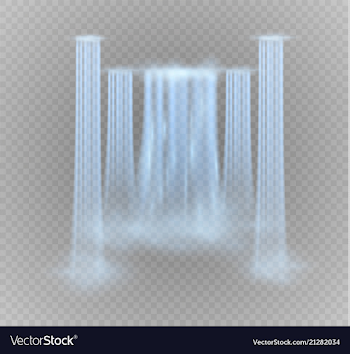 Realistic transparent nature stream of waterfall Vector Image