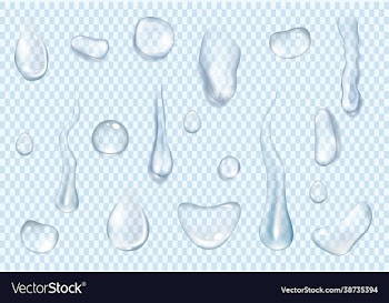 realistic transparent water drops eps 10
