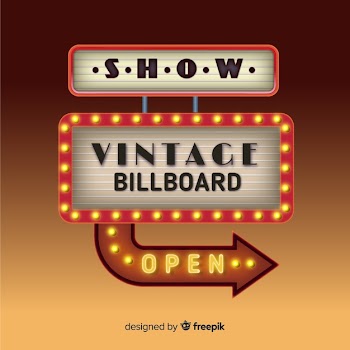 Realistic vintage light billboard Free Vector