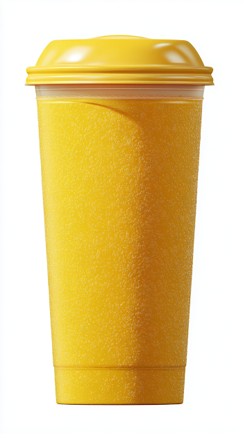 Realistic Yellow Beverage Cup Icon