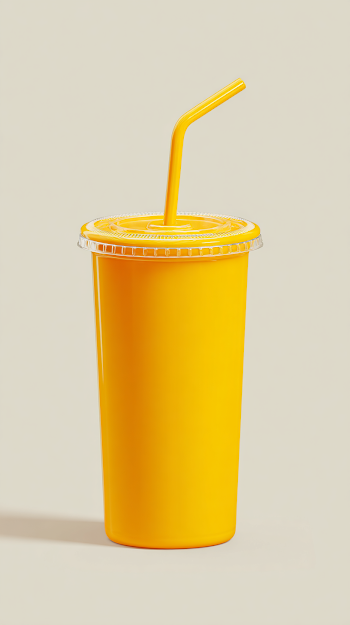 Realistic Yellow Beverage Icon