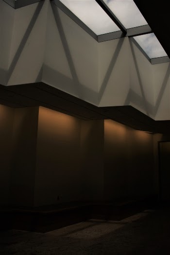 Really awesome shadows of a building on campus at Northwestern University. 