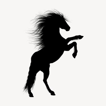 Rearing horse silhouette collage element, | Free PSD - rawpixel