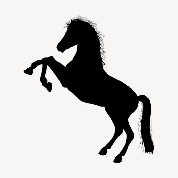 Rearing horse silhouette collage element, | Free PSD - rawpixel