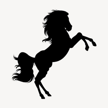 Rearing horse silhouette collage element, | Free PSD - rawpixel