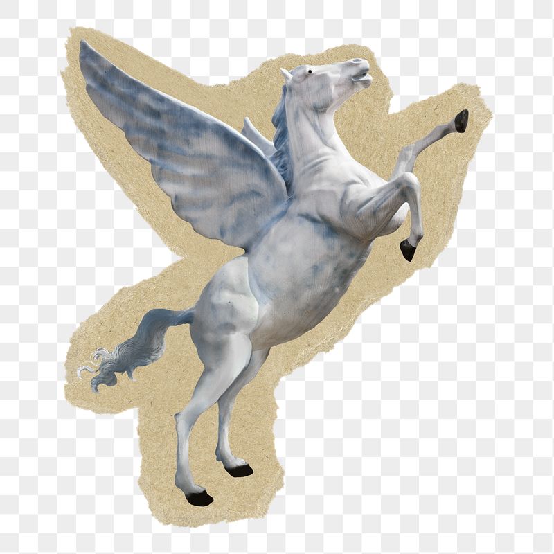 Rearing pegasus png sticker, ripped | Free PNG Illustration - rawpixel