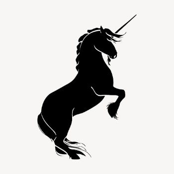 Rearing unicorn silhouette clipart, animal | Free Photo - rawpixel