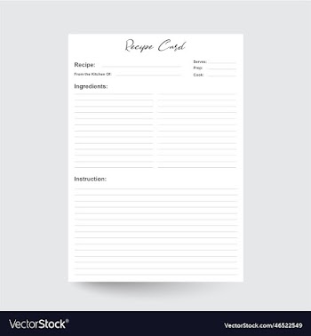 recipe palnner sheet